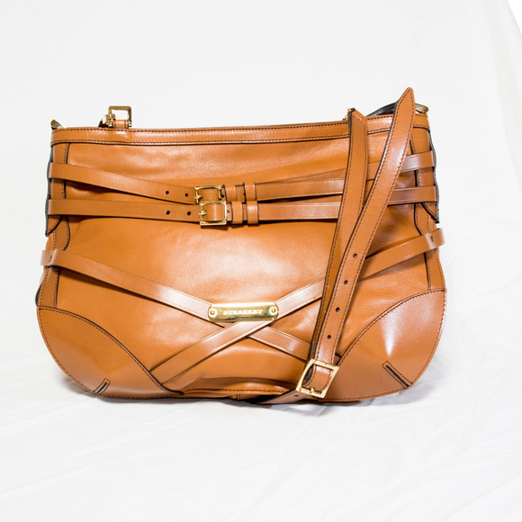 Tan Burberry Bridle Dutton Hobo - Picture 1 of 8
